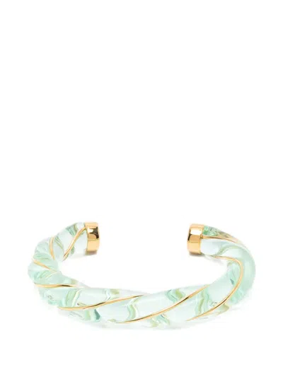Aurelie Bidermann Dana Twisted Bracelet In Green