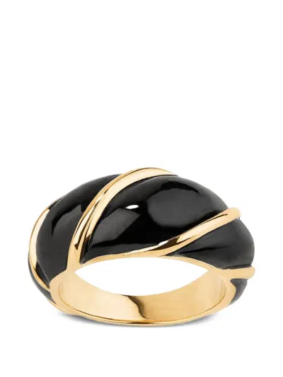 Aurelie Bidermann Diana Black Ring In Gold