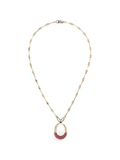 Aurelie Bidermann Diana Oval-pendent Necklace In Gold