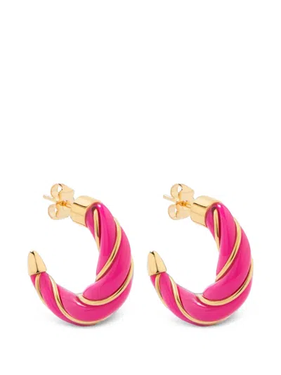 Aurelie Bidermann Diana Resin-detail Earrings In Gold