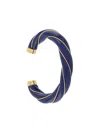 Aurelie Bidermann Diana Resin And Gold Plated Twisted Bangle Bracelet Navy Aur Lie Bidermann In Blue
