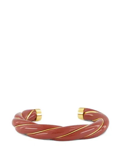 Aurelie Bidermann Diana Twisted Cuff Bracelet In Brown