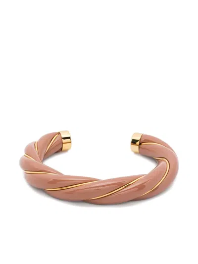 Aurelie Bidermann Diana Twisted Gold-plated Bracelet In Brown