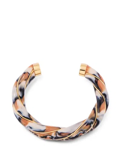 Aurelie Bidermann Diana Twisted-resin Bracelet In Brown