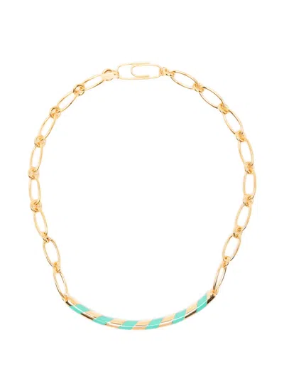 Aurelie Bidermann Enamel-detail Necklace In Gold