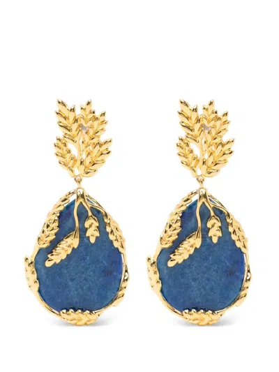 Aurelie Bidermann Francoise Lapis-lazuli Earrings In Orange