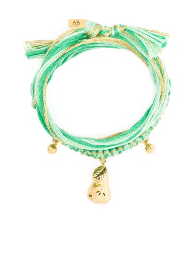 Aurelie Bidermann Honolulu Macramé Bracelet In Gold