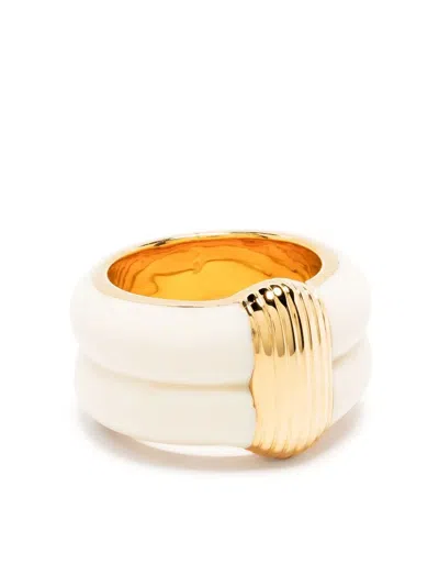 Aurelie Bidermann Katt Double-layer Ring In Brown