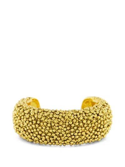 Aurelie Bidermann Makoma Beaded Cuff Bracelet In Gold