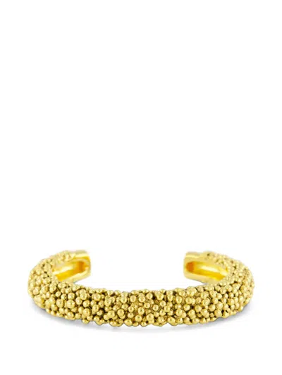 Aurelie Bidermann Makoma Beaded-texture Bracelet In Gold