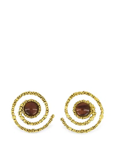 Aurelie Bidermann Makoma Spiral Earrings In Gold