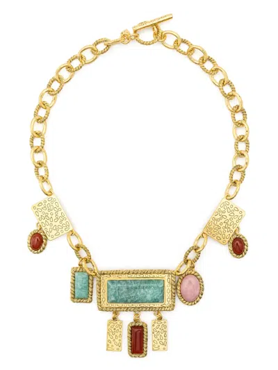 Aurelie Bidermann Malli Multi-stone Necklace In Gold