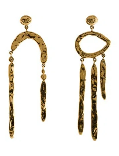 Pre-owned Aurelie Bidermann Melina Asymmetrical Drop Earrings In Multicolor
