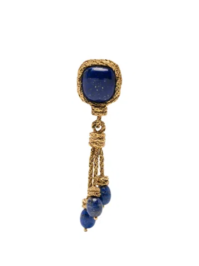 Aurelie Bidermann Miki Lapis Clip-on Earrings In Gold