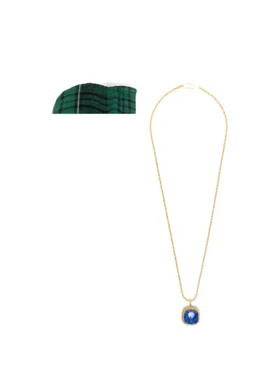 Aurelie Bidermann Miki Lapis Lazuli Necklace In Gold