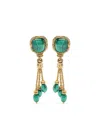 Aurelie Bidermann Miki Malachite Earrings In Green