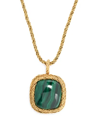 Aurelie Bidermann Miki Malachite-stone Necklace In Gold