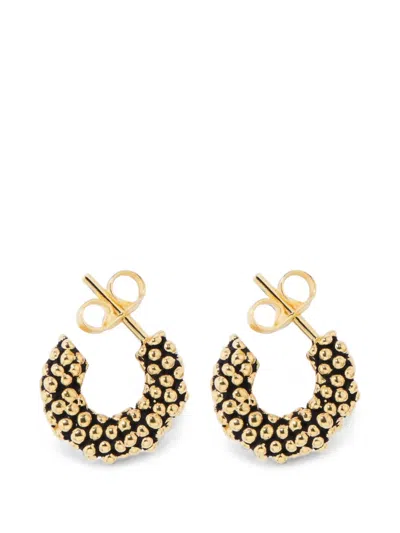 Aurelie Bidermann Mini Makoma Granulated Hoop Earrings In Gold