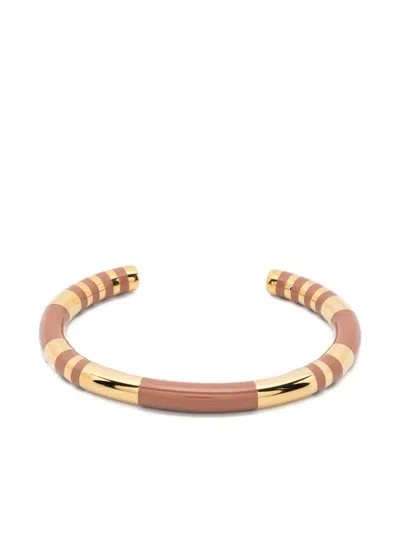 Aurelie Bidermann Positano Striped Bracelet In Gold