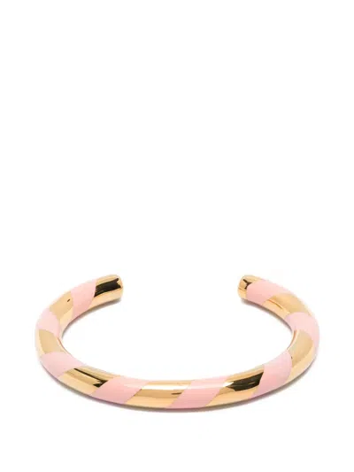 Aurelie Bidermann Positano Striped Bracelet In Gold
