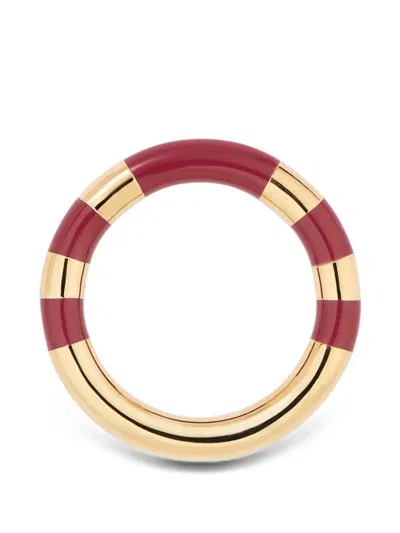 Aurelie Bidermann Positano Striped Ring In Gold