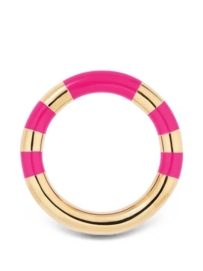 Aurelie Bidermann Positano Striped Ring In Gold