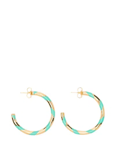 Aurelie Bidermann Positano Twisted Hoop Earrings In Green