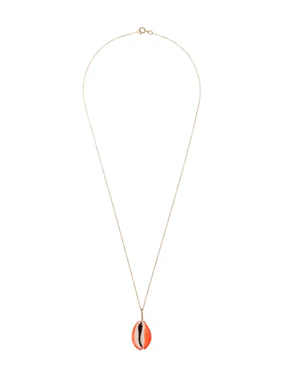 Aurelie Bidermann Shell Necklace In Orange