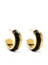 Aurelie Bidermann Stripe Hoop Earrings In Schwarz