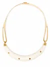 Aurelie Bidermann Studded Caftan Moon Necklace In Gold