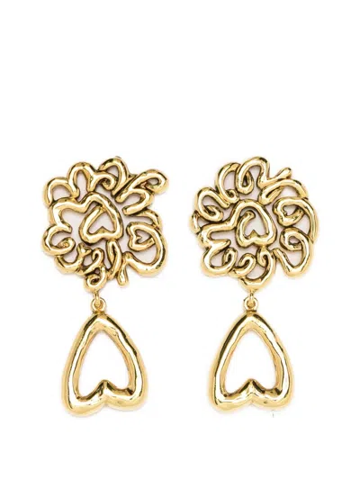 Aurelie Bidermann Sweeny Heart-detail Earrings In Gold