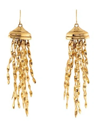 Pre-owned Aurelie Bidermann Twisted Fringe Drop Earrings In Multicolor