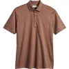 Aurélien Aur1 Solid Cotton Polo In Brown