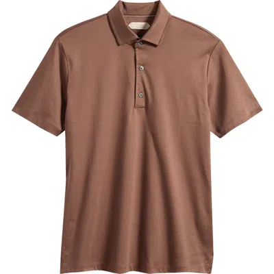 Aurélien Aur1 Solid Cotton Polo In Brown