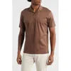 Aurélien Aur1 Solid Cotton Polo In Brown
