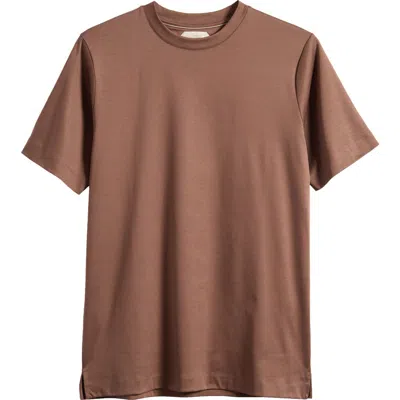 Aurélien Aur1 Solid Cotton T-shirt In Brown