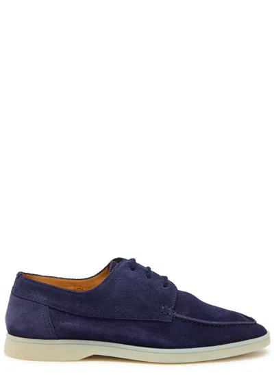 Aurélien Boat Suede Loafers In Blue