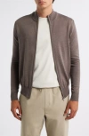 Aurélien Cashwool® Full Zip Sweater In Gray