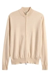 Aurélien Cashwool® Full Zip Sweater In Brown