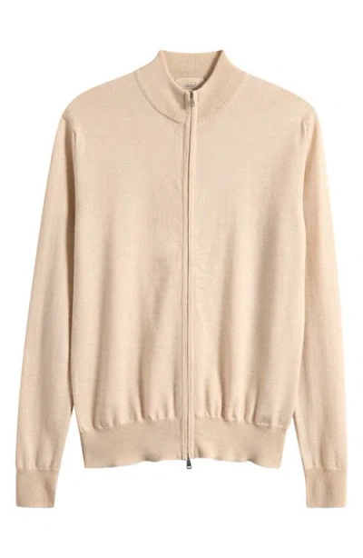 Aurélien Cashwool® Full Zip Sweater In Brown