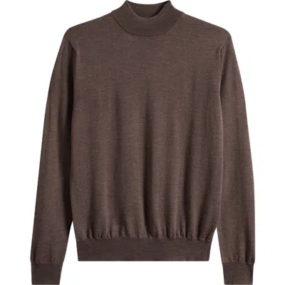 Aurélien Cashwool® Mock Neck Sweater In Brown