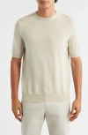 Aurélien Cashwool® Short Sleeve Crewneck Sweater In White