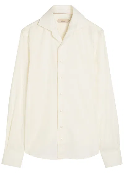 Aurélien City Cotton And Cashmere-blend Shirt In White
