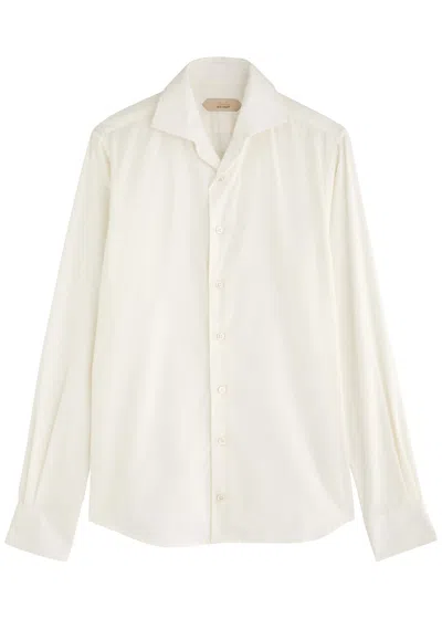 Aurélien City Flannel Shirt In Ivory