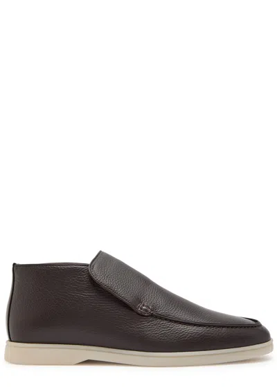 Aurélien City Grained Leather Loafers In Brown