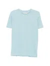 Aurélien Aur1 Solid Cotton T-shirt In Blue