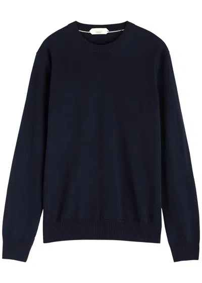 Aurélien City Wool Jumper In Navy