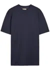 Aurélien Aur1 Solid Cotton T-shirt In Blue