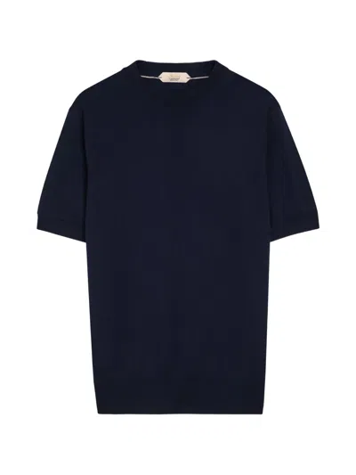 Aurélien Fine-knit T-shirt In Blue