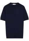 Aurélien Aur1 Solid Cotton T-shirt In Blue